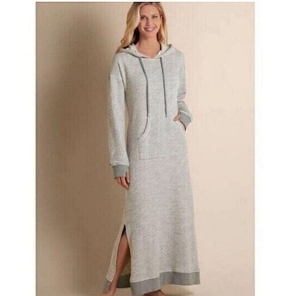 Soft Surroundings Lazy Day Terry Lounge Dress in Navy | XS - Picture 1 of 12